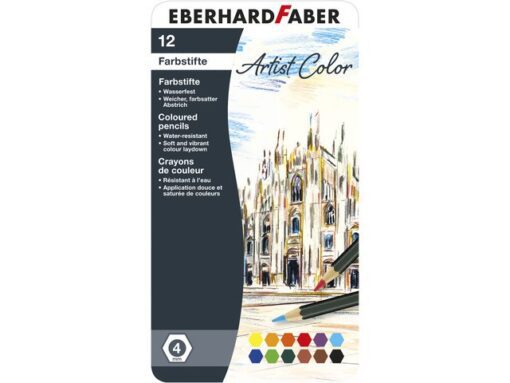 Kleurpotloden Eberhard Faber metaaletui a 12 stuks