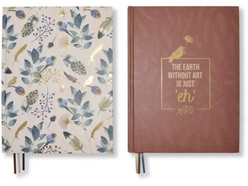Kangaro KTC Kangaro Notitieboek A5 Natural Beauty krimp van 2 stuks. Blanco, 120 pagina's 120 grams papier