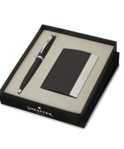 Balpen Giftset SHEAFFER 100 G9317 Matt black nickel plated  met visitekaarthouder