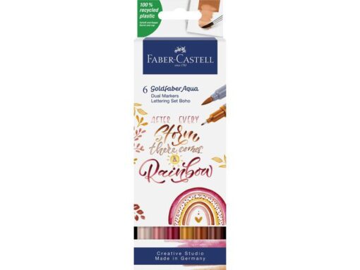 Faber Castell Duo aquarelmarker Faber-Castell Goldfaber etui 6 stuks BoHo letteringset kleur nrs: 116, 183, 187, 195, 227, 283