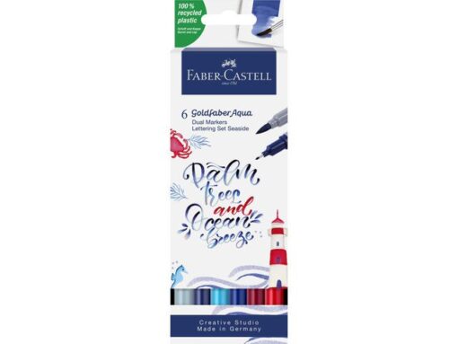 Faber Castell Duo aquarelmarker Faber-Castell Goldfaber etui 6 stuks      Jungle kleur nrs: 121, 151, 164, 245, 247, 277