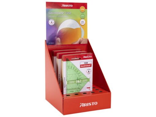 Geodriehoek Aristo 14cm flexibel 30 stuks in display        assorti kleuren