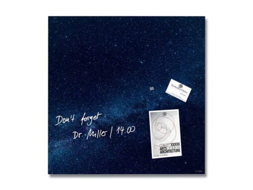 Glasmagneetbord Sigel GALAXY 480x480x15mm 3 magn +          bevestigingsmateriaal