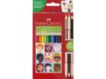 Faber Castell Kleurpotlood Faber-Castell Driekant karton etui 12+3 stuks Children of the world. 12x driekant kleurpotloden + 3x dubbelzijdige huidskleurpotloden (6kleuren)