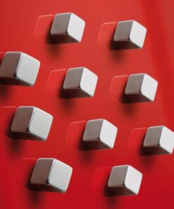 Magneten Sigel voor glasbord set 10stuks zilverkleurig C5   sterk 10x10x10mm