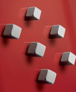Magneten Sigel voor glasbord set 6stuks zilverkleurig C5    sterk 10x10x10mm