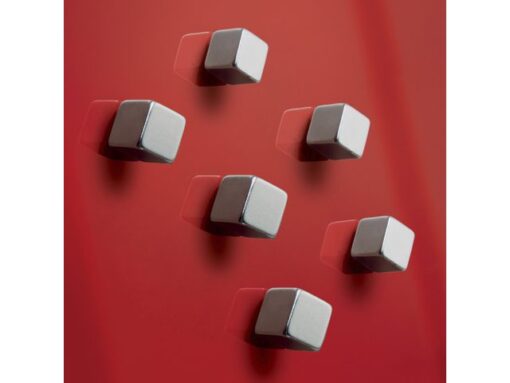 Magneten Sigel voor glasbord set 6stuks zilverkleurig C5    sterk 10x10x10mm