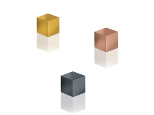 Magneten Sigel voor glasbord set 3kleuren C5 sterk          11x11x11mm titaangrijs/koper/goud