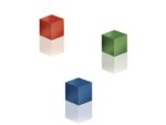 Magneten Sigel voor glasbord set 3kleuren C5 sterk          11x11x11mm blauw, rood en groen