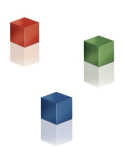 Magneten Sigel voor glasbord set 3kleuren C5 sterk          11x11x11mm blauw, rood en groen