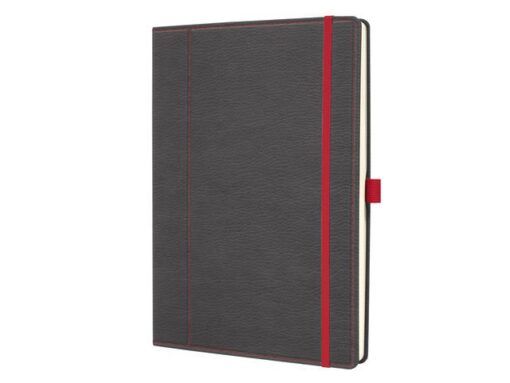Sigel Notitieboek Conceptum A4 grijs-rood punt-gelijnd 194pag     80gr HC