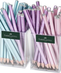 Faber Castell Potlood Faber-Castell Jumbo grip Sparkle 2 kokers elk       36stuks: rose metallic, ocoean metallic, violet metallic