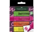Faber Castell Tekstmarkers Faber-Castell 46 neon 4 stuks in karton etui