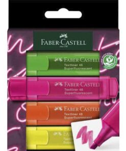 Faber Castell Tekstmarkers Faber-Castell 46 neon 4 stuks in karton etui