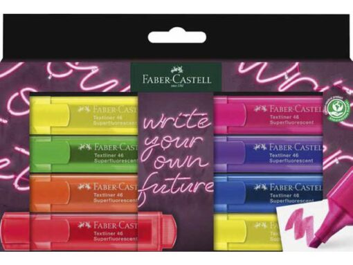 Faber Castell Tekstmarkers Faber-Castell 46 Neon 8 stuks in karton etui