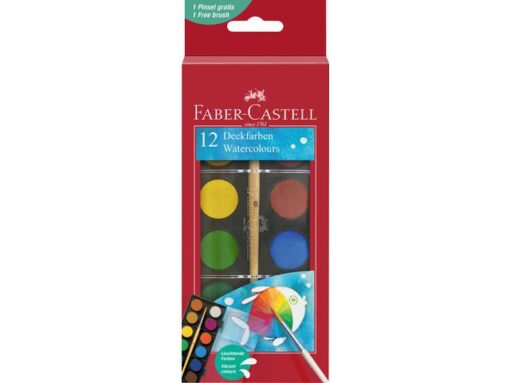Faber Castell Waterverfdoos Faber-Castell 12 kleuren (diameter 24cm) incl. penseel