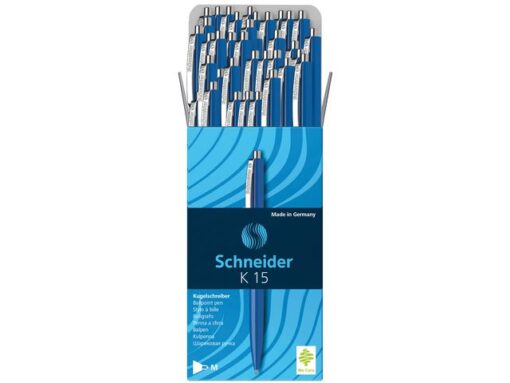 Balpen Schneider K15 blauw doos 50 stuks