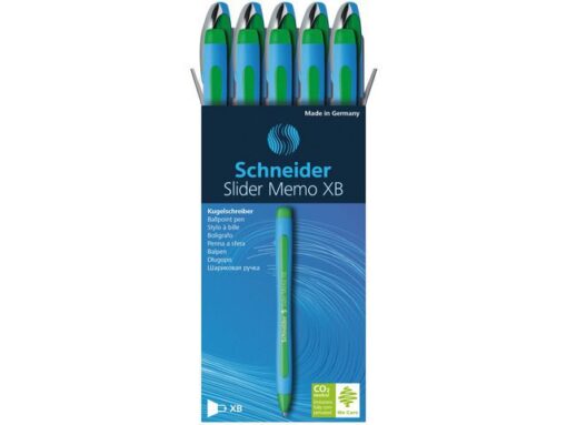 Balpen Schneider Memo XB 1,4mm kogelbreedte groen doos 10   stuks
