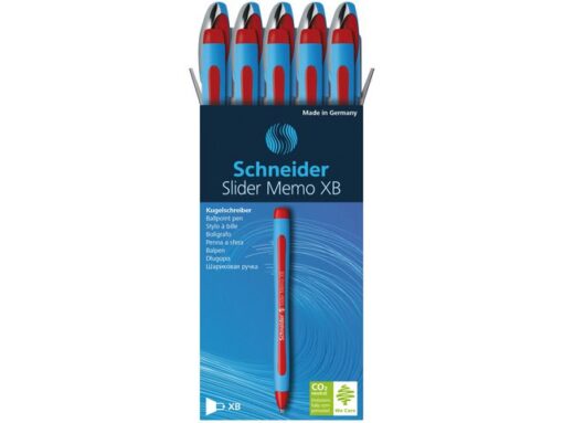 Balpen Schneider Memo XB 1,4mm kogelbreedte rood doos 10    stuks