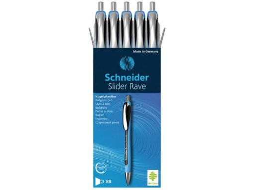 Balpen Schneider Slider Rave XB blauw-zwart doos 5 stuks