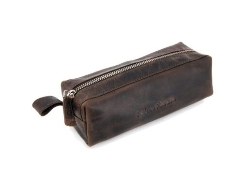 Juscha Etui Roberto Romano EMPOLI bruin echt leer 20x6x7cm