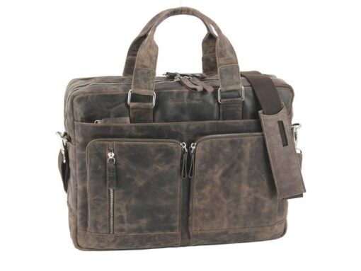 Juscha Laptop aktetas Roberto Romano TORINO bruin echt leer        31x42x12cm