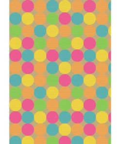 Kangaro KTC Toonbankrol Kangaro Kraft met gekleurde stippen 30cm breed  60 grams papier 250 meter