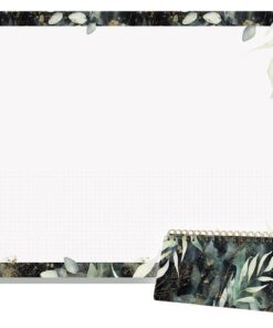 Sigel Weekplanner Beauty A4 liggend GRATIS bureauonderlegger      Glamorous Leaves (JS103)