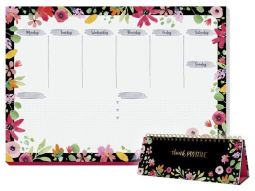 Sigel Weekplanner Inspire A4 liggend met GRATIS bureauonderlegger Flower Love (JS200)