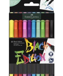 Faber Castell Brushpen Faber-Castell Black edition 10 stuks in karton etui