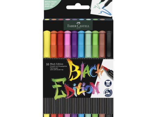 Faber Castell Brushpen Faber-Castell Black edition 10 stuks in karton etui