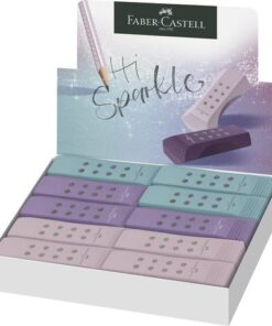 Faber Castell Gum Faber-Castell RollOn Sparkle display 20 stuks assorti kleur: rose,violet en ocean metallic