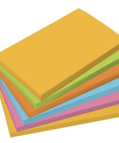 Memoblaadjes Sigel 6x100vel 75x125mm geel, groen, oranje,   roze, blauw