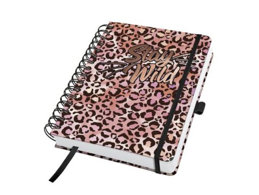 Sigel Notitieboek Jolie A5 spir. PINK LEO LOVE punt-gelijnd       240pag 120gr HC