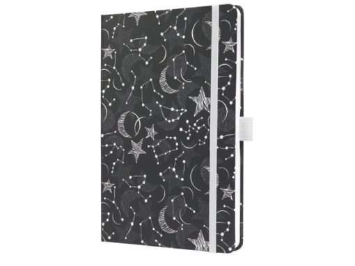 Sigel Notitieboek Jolie Beauty A5 COSMIC FANTASY BLACK gelinieerd 174pag 80gr HC
