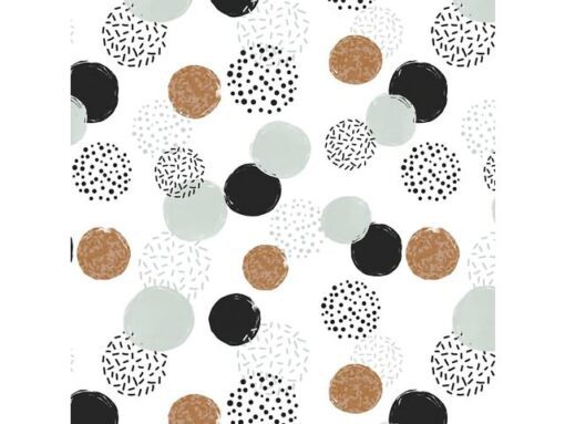 Kangaro KTC Toonbankrol Kangaro papier dots wit 80 grams 30 cm breed    200 meter