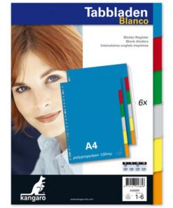 waardoor deze voor iedere vrije indeling te gebruiken zijn. De bladen en tabs zijn beschrijfbaar en worden per set in assorti kleuren geleverd. Per set verpakt in een krimp. A4 23-gaats