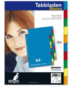 waardoor deze voor iedere vrije indeling te gebruiken zijn. De bladen en tabs zijn beschrijfbaar en worden per set in assorti kleuren geleverd. Per set verpakt in een krimp. A4 23-gaats
