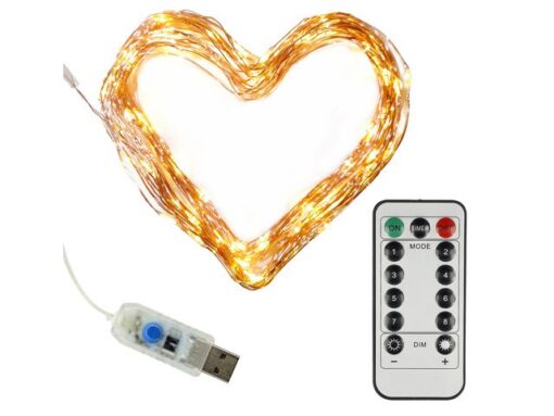 Lichtslinger Clauss LED 100 Led's 10m met USB aansluiting 5 volt met afstandsbediening