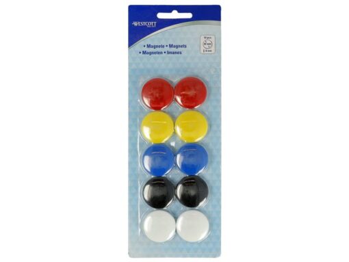 Magneet Westcott assorti pak à 10st. Ø 30x8mm, 900g