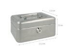 Geldkist Westcott 152x120x79mm zilver, kunststof inzet met  6 vakken