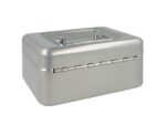 Geldkist Westcott 152x120x79mm zilver, kunststof inzet met  6 vakken