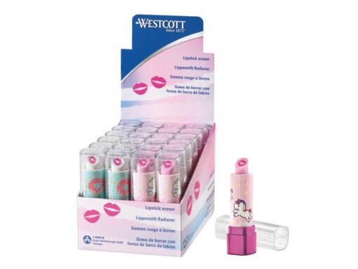 Gum Westcott lipstick vorm in 2 assorti kleuren display a   24 stuks