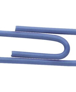 Paperclips geplastificeerd in 10 verschillende kleuren en assorti. Lengte 26mm. Verpakt in een hardplastic doosje. Doos à 100 stuks. Kleur donkerblauw.