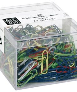 paperclips Alco 26mm hoekig 500 stuks in doos assorti