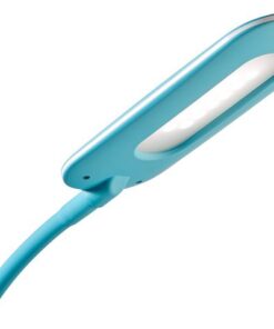 met zijn fluwelen look is hij een echte eye-catcher op ieder bureau. de LED lamp heeft een flexibele arm en is in 3 stappen dimbaar. kleur blauw/turquoise. Vermogen: 5 watt