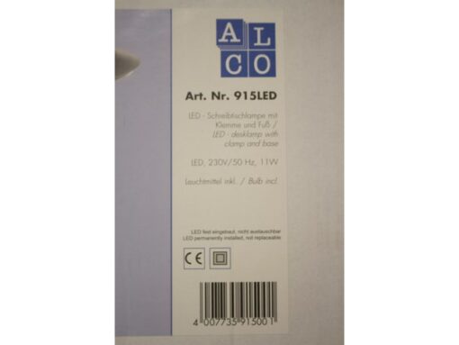 Bureaulamp Alco LED zwart/antraciet 10 Watt 230 volt