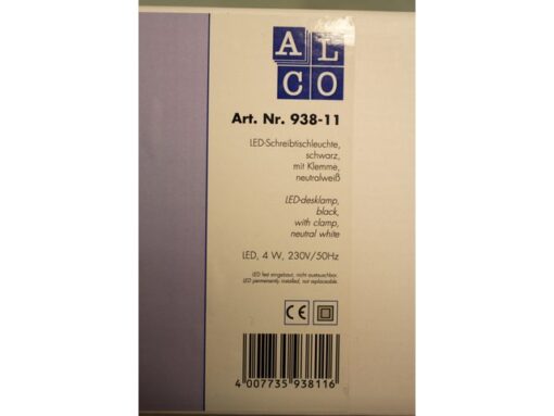 Bureaulamp Alco zwart LED met klem 230V 4W 40cm