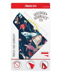 Geocover in een Marine Life design inclusief geodriehoek AR-1552 16cm. Gemaakt van milieuvriendelijke FSC-gecertificeerde materialen in Oostenrijk. De perforatie maken het opbergen in een map mogelijk. Geocover heeft een magnetische sluiting en biedt optimale productbescherming en verlengt de levensduur van je geodriehoek.