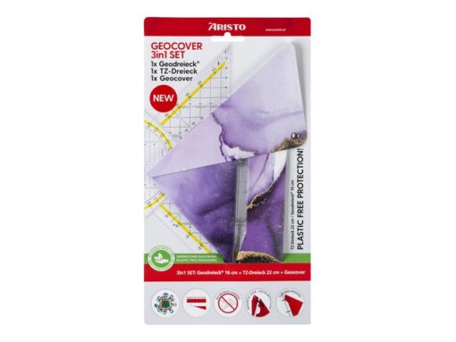 Geocoverset Aristo 3in1 Soft Lavender, 1 geocover, 1        geodriehoek en 1 tekendriehoek